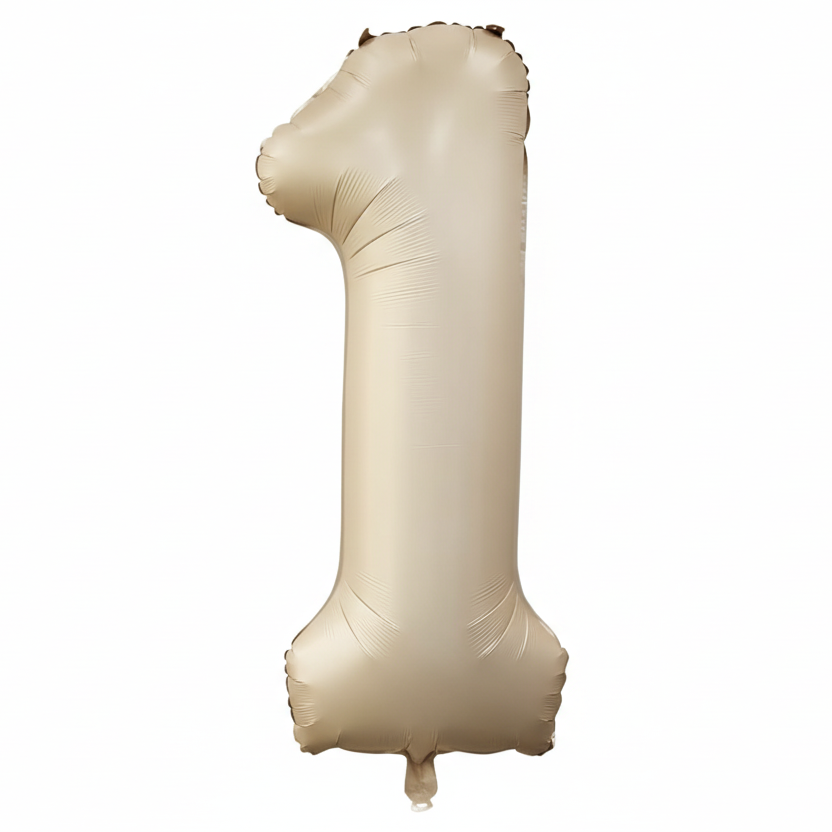 Globo Foil Número Gigante Aluminio 100cm (40")  Caramel