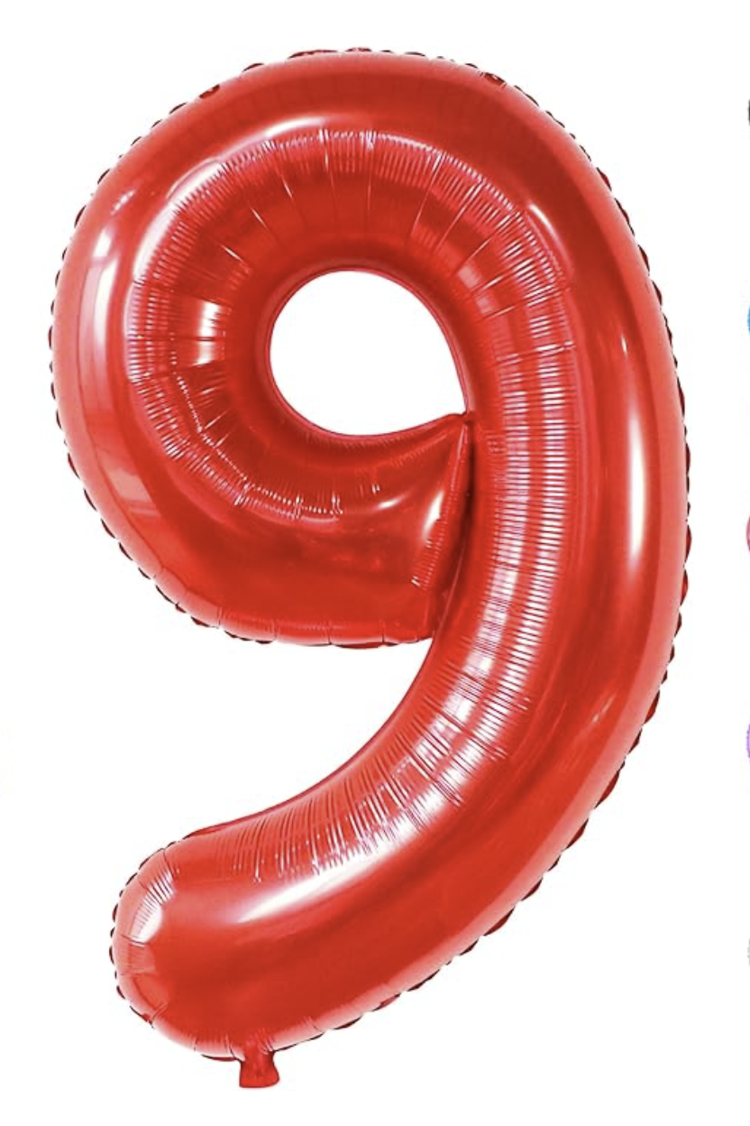 Globo Foil Número Gigante Aluminio 100cm (40") Rojo