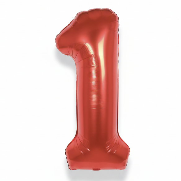 Globo Foil Número Gigante Aluminio 100cm (40") Rojo