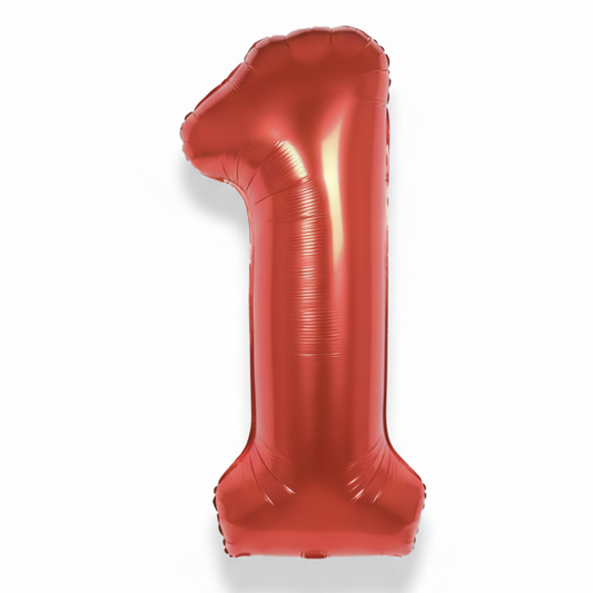 Globo Foil Número Gigante Aluminio 100cm (40") Rojo