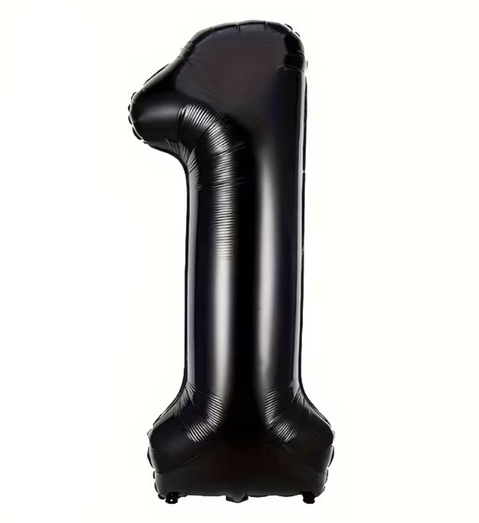 Globo Foil Número Gigante Aluminio 100cm (40")  Negro