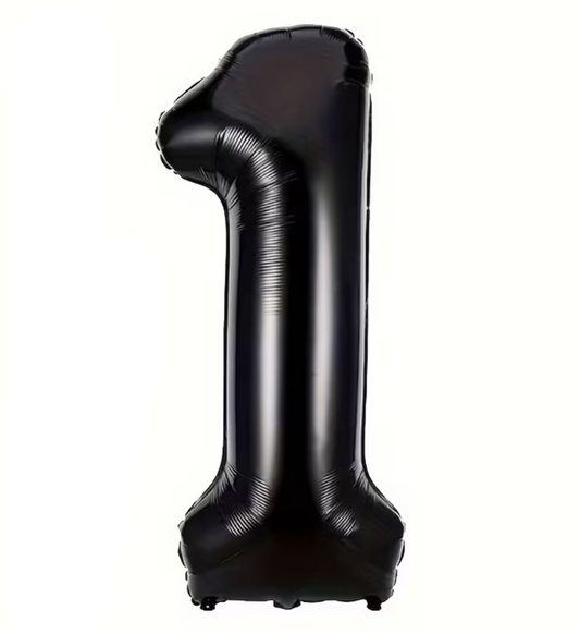 Globo Foil Número Gigante Aluminio 100cm (40")  Negro