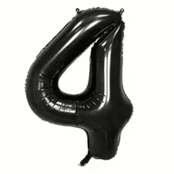 Globo Foil Número Gigante Aluminio 100cm (40")  Negro