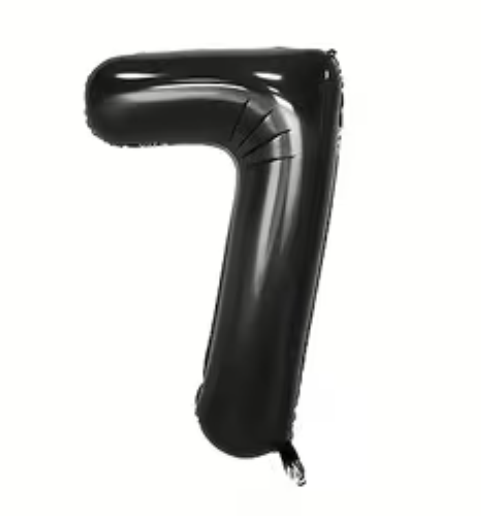 Globo Foil Número Gigante Aluminio 100cm (40")  Negro
