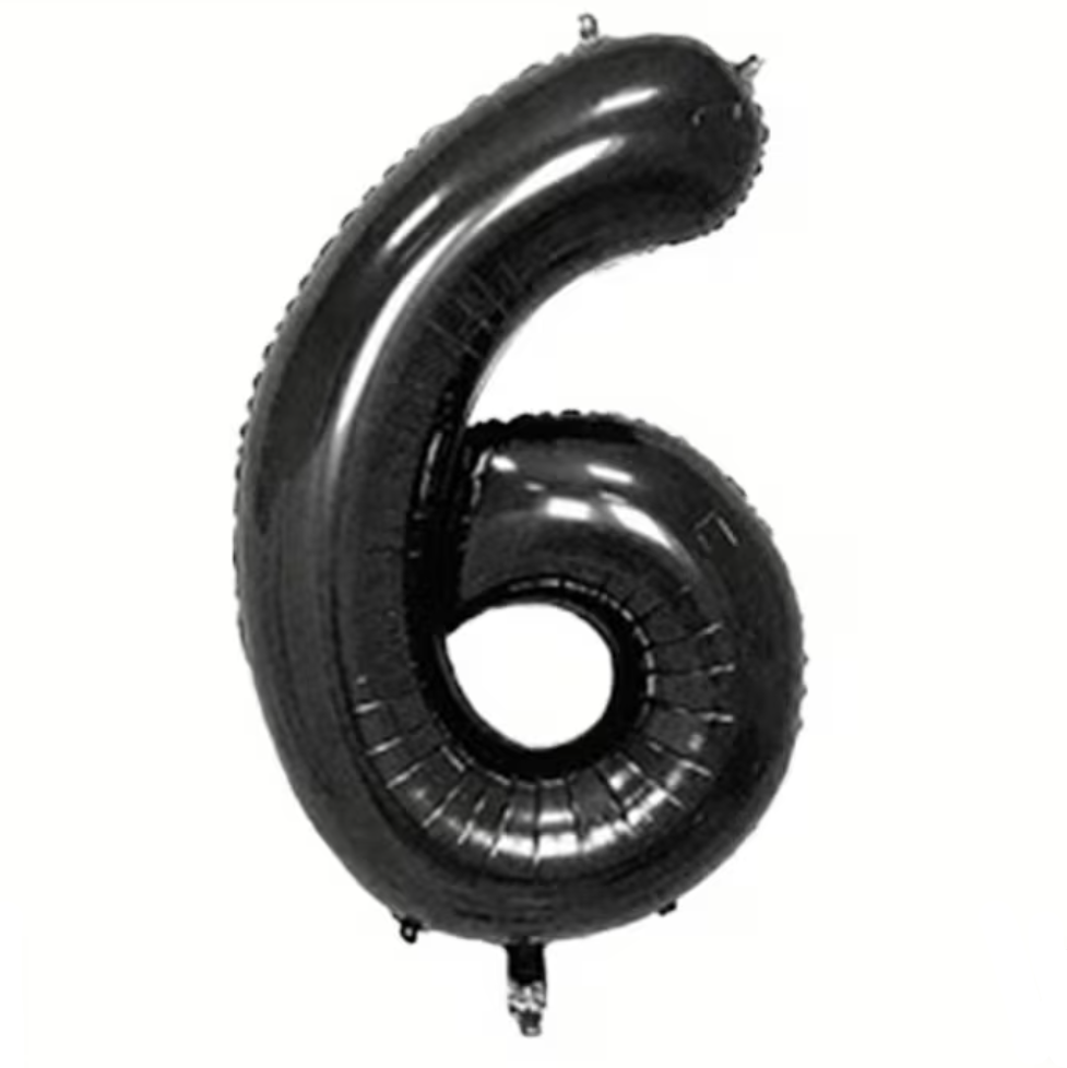 Globo Foil Número Gigante Aluminio 100cm (40")  Negro