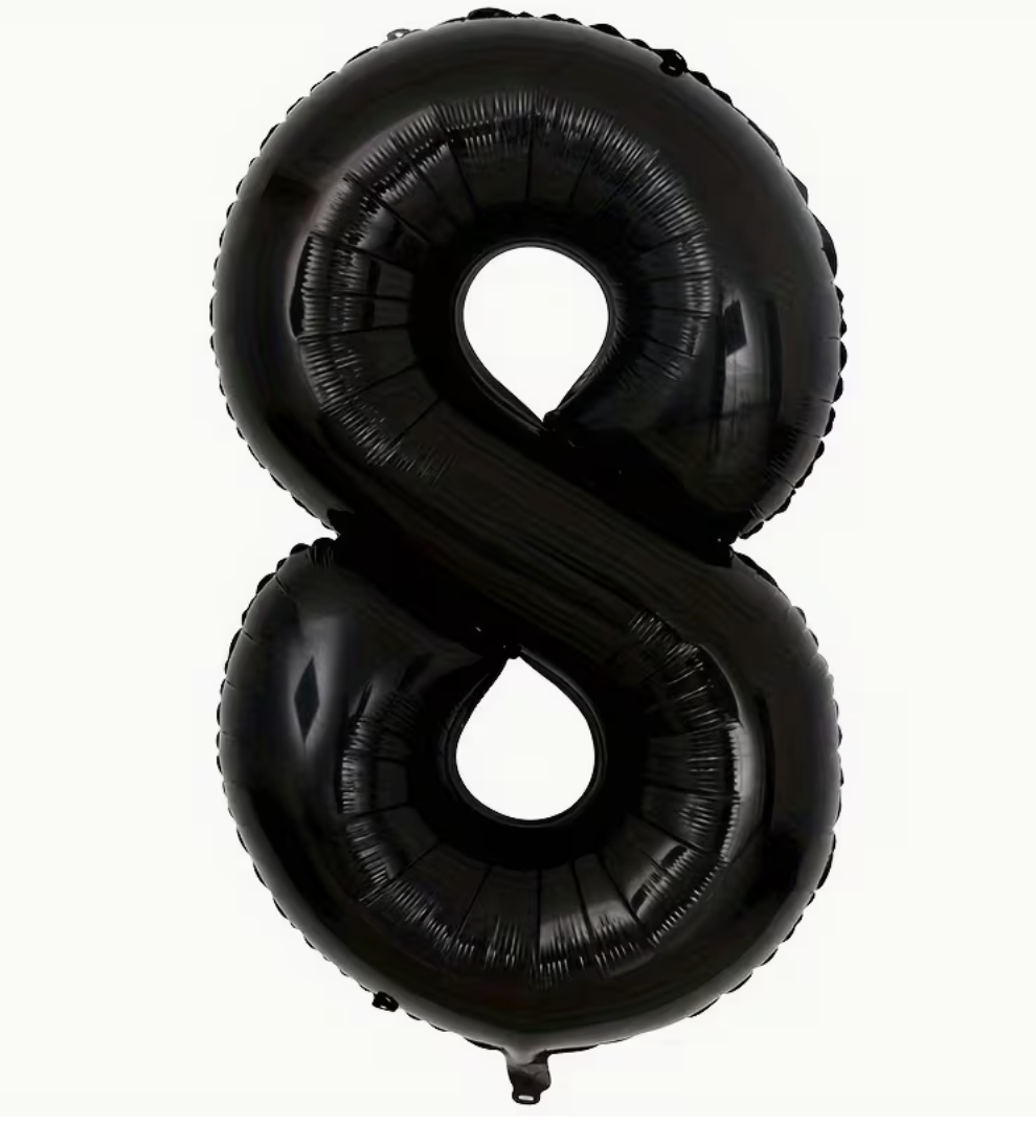 Globo Foil Número Gigante Aluminio 100cm (40")  Negro