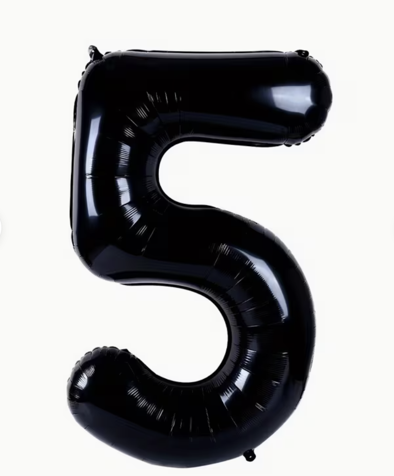 Globo Foil Número Gigante Aluminio 100cm (40")  Negro