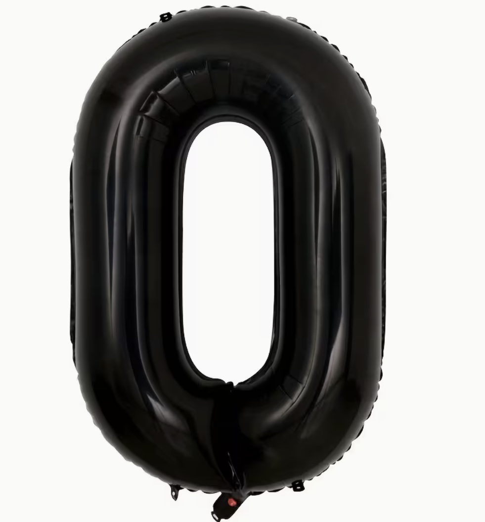 Globo Foil Número Gigante Aluminio 100cm (40")  Negro