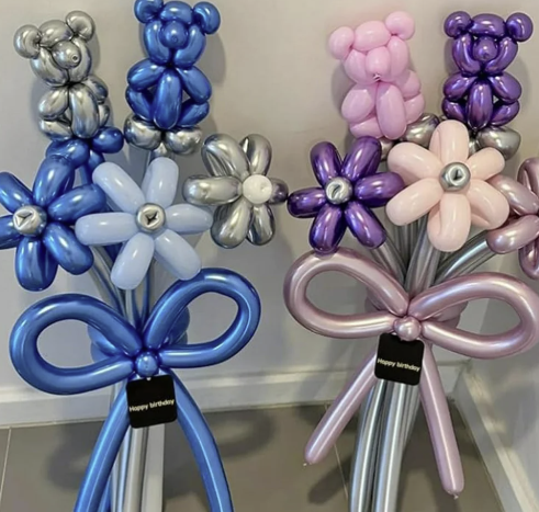 Globos Látex Cromados Largos 260s Pack 50 uds