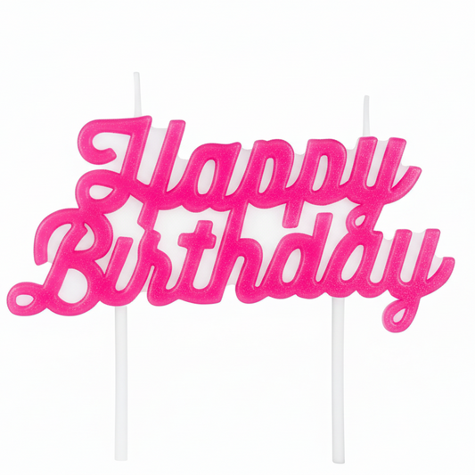 Vela happy Birthday Rosa 11,5x4,9x1,2cm Cera