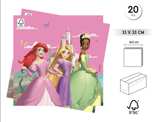 Servilletas Princesa Disney 33x33cm 20uds