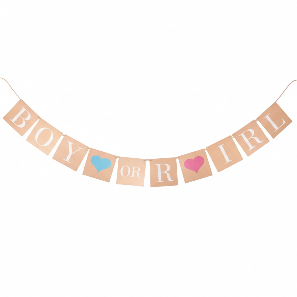 Banderin Kraft Gender Reveal 3M