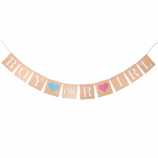 Banderin Kraft Gender Reveal 3M