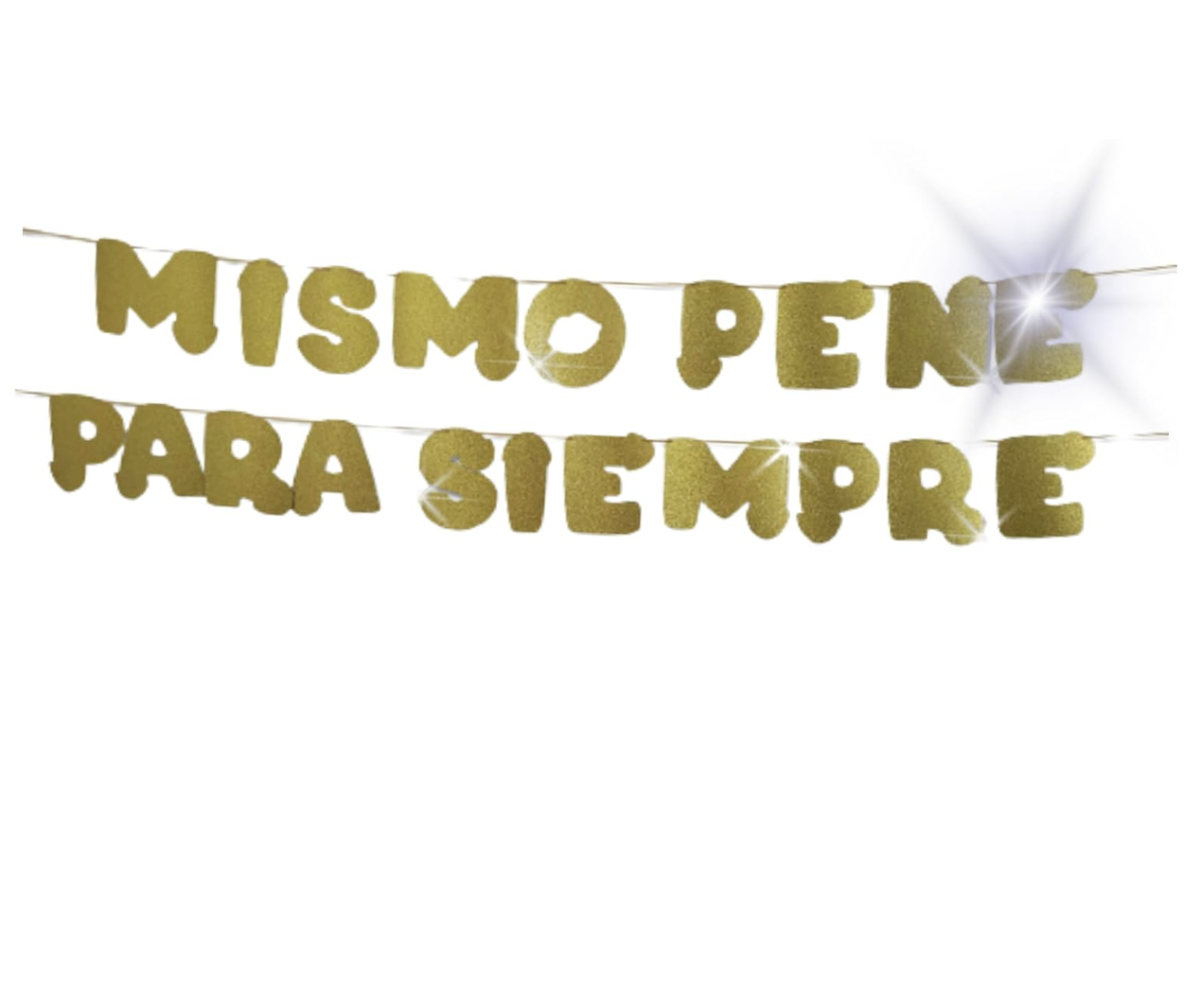 Guirnalda Mismo Pene Para Siempre Oro Metalizado 5m