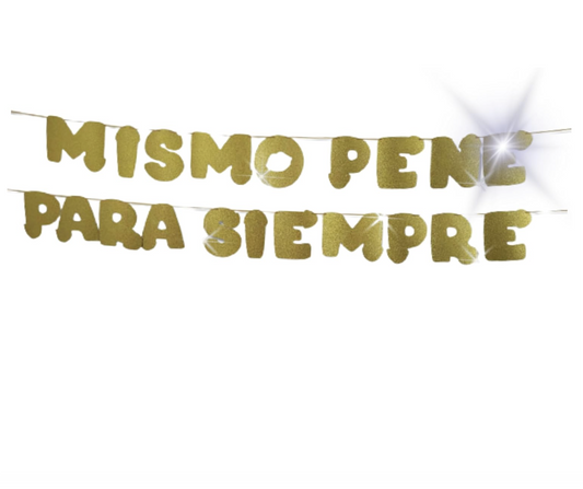 Guirnalda Mismo Pene Para Siempre Oro Metalizado 5m