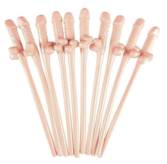 Pajitas Despedida Soltera Color Piel - Pack 10uds