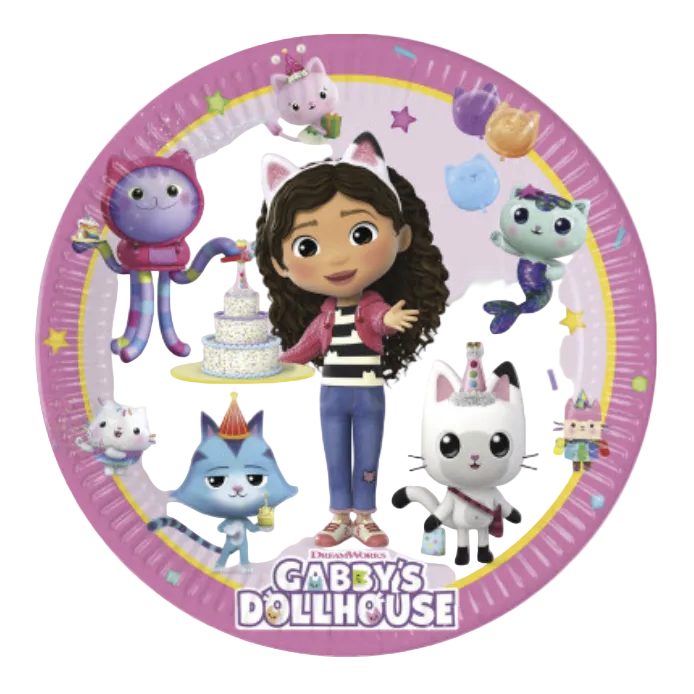 Platos Gabby's Dollhouse 20cm 8uds