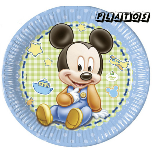 Platos Baby Mickey Mouse 23cm 6uds
