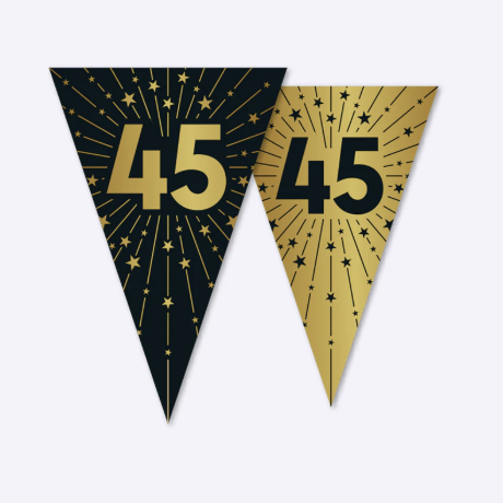 Guirnalda Oro Negro Cumpleaños 18, 20, 25, 30, 40, 45, 50, 60, 70, 80, 90, 100 Años | 10 m