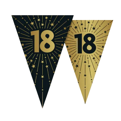 Guirnalda Oro Negro Cumpleaños 18, 20, 25, 30, 40, 45, 50, 60, 70, 80, 90, 100 Años | 10 m