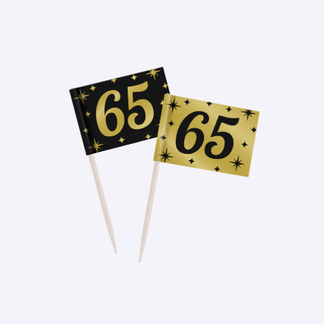 Palillos de Cóctel Cumpleaños | 16, 18, 25, 30, 40, 50, 60, 65, 70, 75, 80, 90, 100 Años | 50 uds