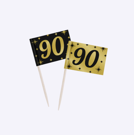 Palillos de Cóctel Cumpleaños | 16, 18, 25, 30, 40, 50, 60, 65, 70, 75, 80, 90, 100 Años | 50 uds