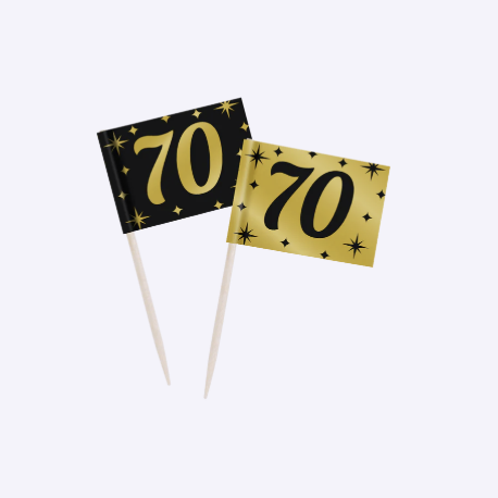 Palillos de Cóctel Cumpleaños | 16, 18, 25, 30, 40, 50, 60, 65, 70, 75, 80, 90, 100 Años | 50 uds