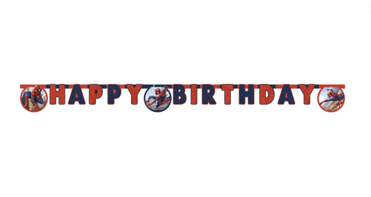 Guirnalda Letras Spiderman Feliz Cumpleaños 2m