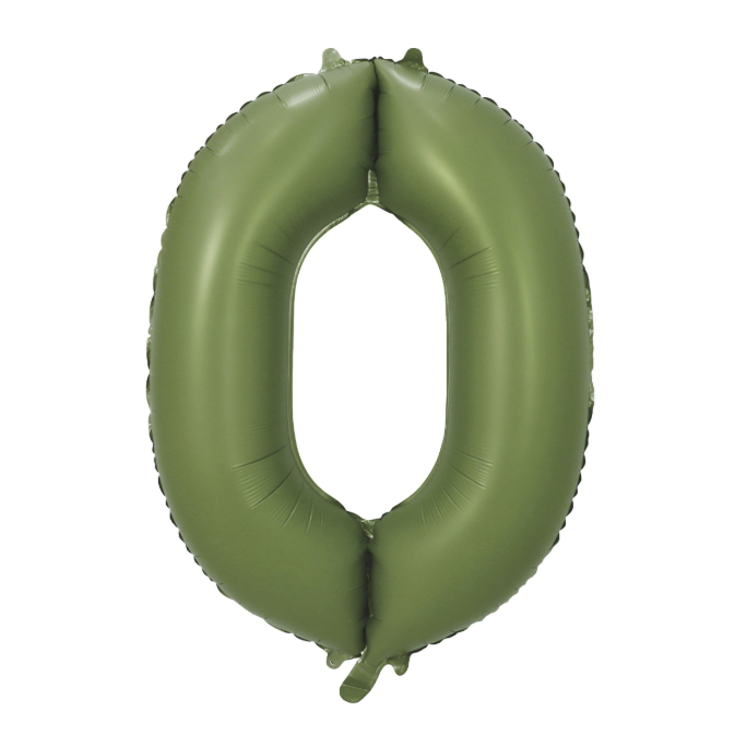 Globo Foil Número Gigante Aluminio 86cm (34") Verde Oliva