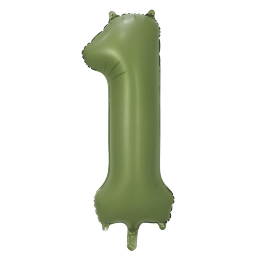 Globo Foil Número Gigante Aluminio 86cm (34") Verde Oliva