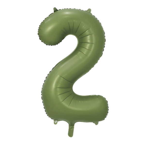 Globo Foil Número Gigante Aluminio 86cm (34") Verde Oliva