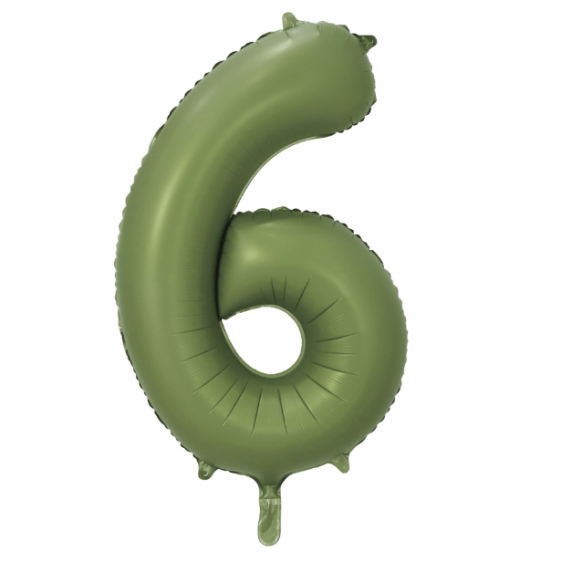 Globo Foil Número Gigante Aluminio 86cm (34") Verde Oliva