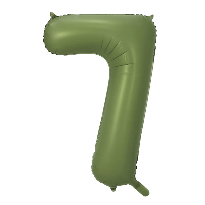 Globo Foil Número Gigante Aluminio 86cm (34") Verde Oliva