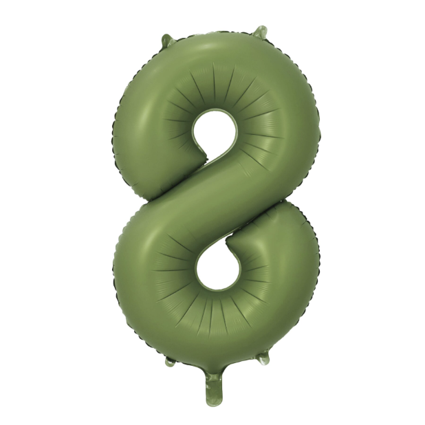 Globo Foil Número Gigante Aluminio 86cm (34") Verde Oliva