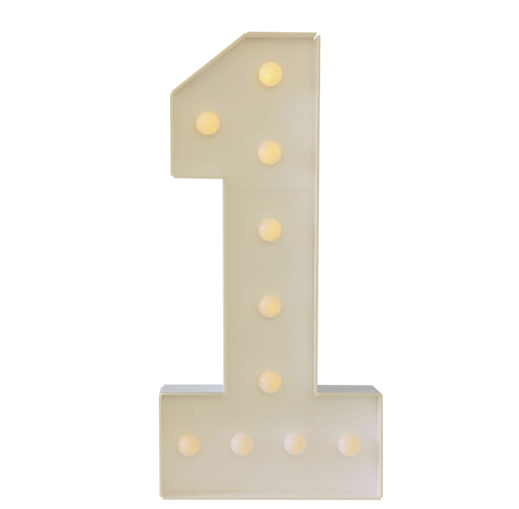 Número Luminoso KT 100cm con Luz Blanca o Amarilla