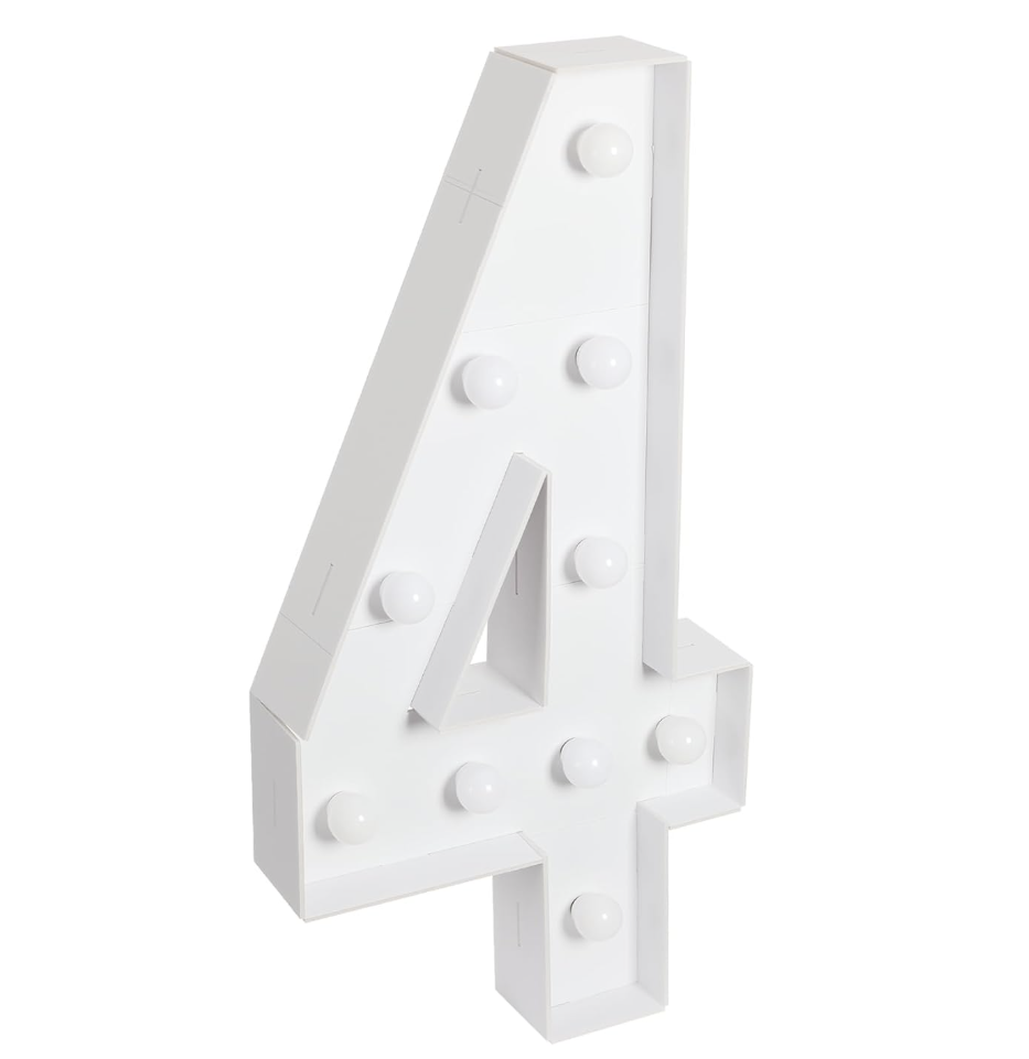 Número Luminoso KT 100cm con Luz Blanca o Amarilla
