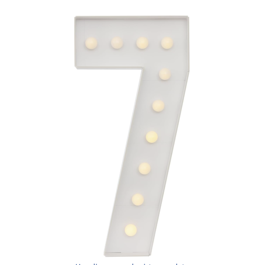 Número Luminoso KT 100cm con Luz Blanca o Amarilla