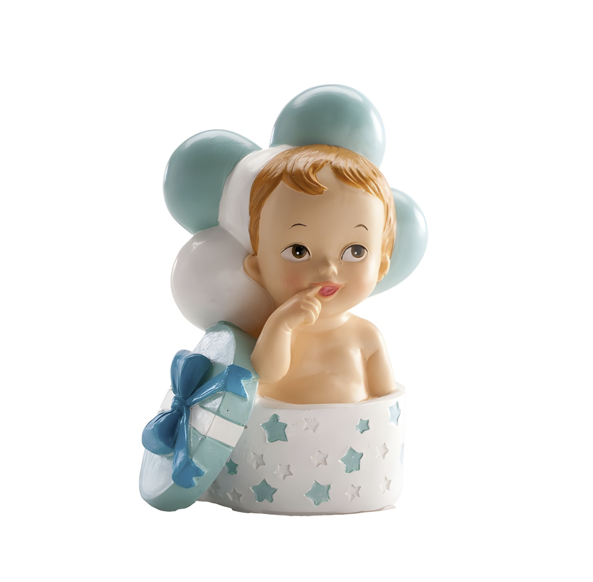 Figura Tarta Bautizo Bebé Regalo y Globos 10,5 cm
