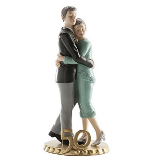 Figura Tarta Bodas de Oro 50 Aniversario Grabada y Personalizada