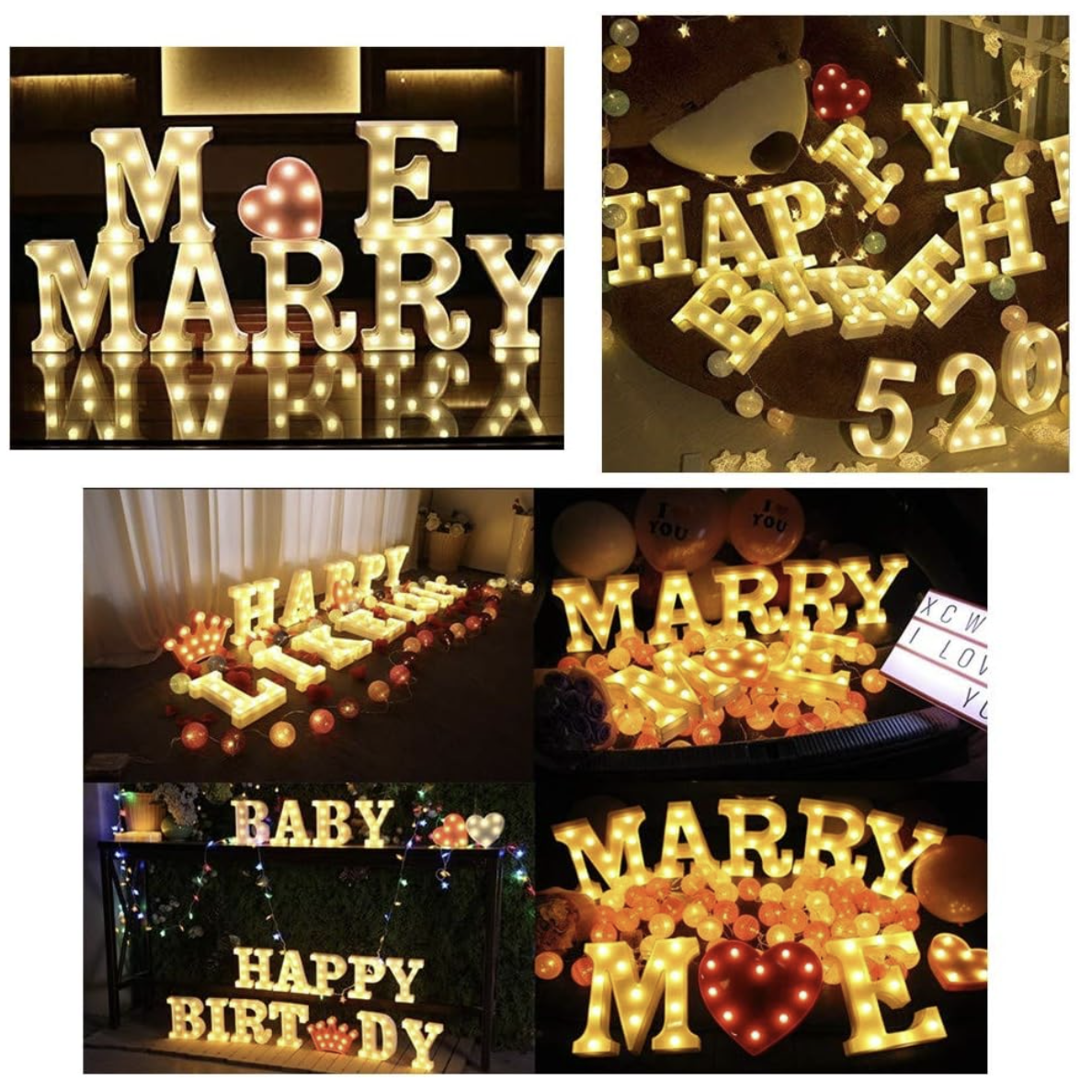 Letra Luminosa LED Luz Blanca Cálida 22x14 cm | A-Z