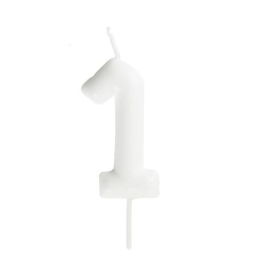 Vela Número Cumpleaños Blanca 6cm