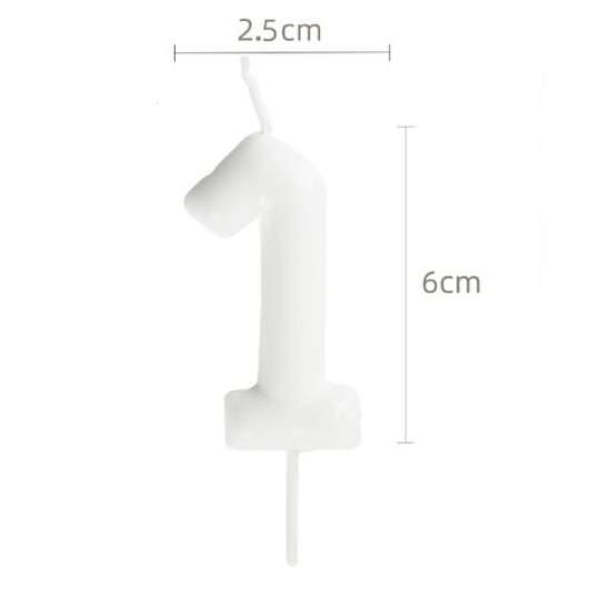 Vela Número Cumpleaños Blanca 6cm