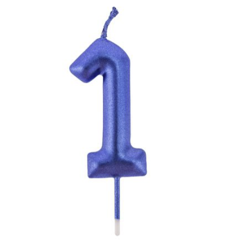 Vela Número Azul 6 cm