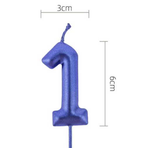 Vela Número Azul 6 cm