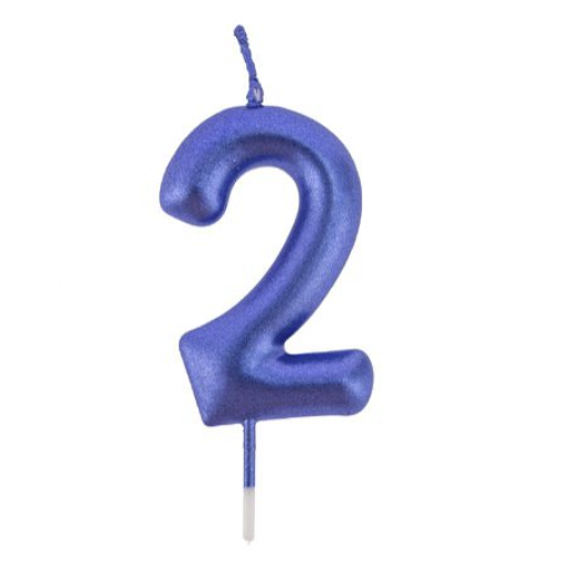 Vela Número Azul 6 cm