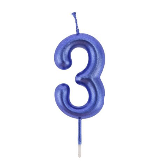 Vela Número Azul 6 cm