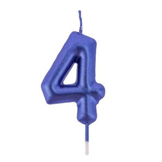 Vela Número Azul 6 cm