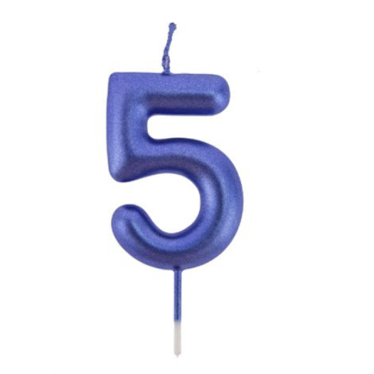 Vela Número Azul 6 cm