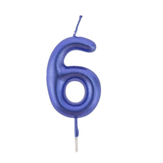 Vela Número Azul 6 cm