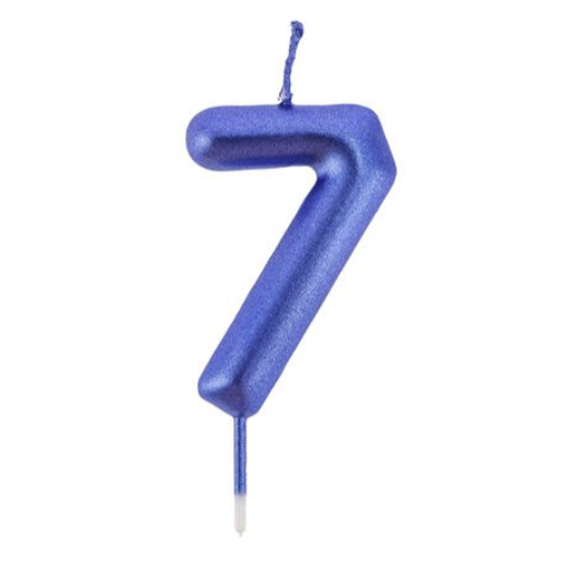 Vela Número Azul 6 cm